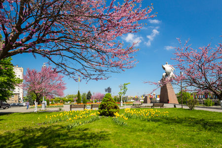 City park in Vladikavkaz, the capital city of North Ossetia-Alania, Russiaのeditorial素材