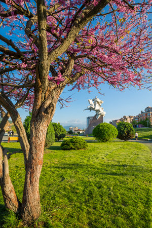 City park in Vladikavkaz, the capital city of North Ossetia-Alania, Russiaのeditorial素材