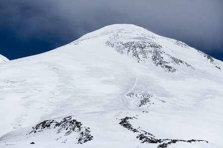 Panoramic view of the mount Elbrus in Kabardino-Balkaria, Russia