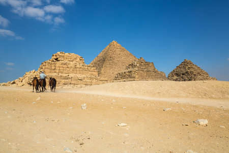 The Giza pyramid complex (also called the Giza necropolis) in Egypt