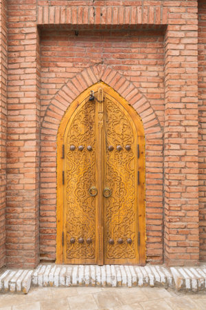 Old house in the Itchan Kala, the historic old town of Khiva in Uzbekistanの写真素材