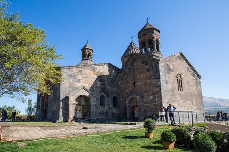 SAGHMOSAVAN, ARMENIA - OCTOBER 10, 2021: The Saghmosavank is a 13th-century Armenian monastic...