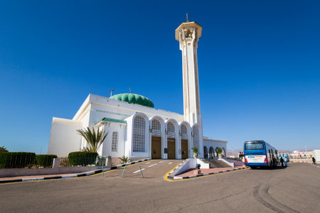 SHARM EL SHEIKH, EGYPT - JANUARY 14, 2022: Al-Salam Mosque, one of the most famous mosques in Sharm el-Sheikh, Egyptのeditorial素材
