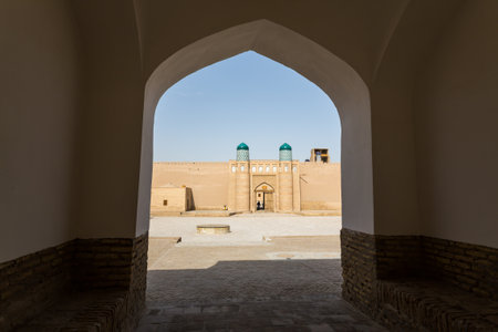 Konya Ark (Old Fortress) is the citadel in the Itchan Kala, the historic old town of Khiva in Uzbekistanの写真素材