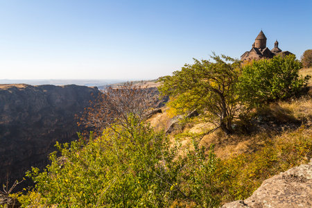The Saghmosavank is a 13th-century Armenian monastic complex located in the village of Saghmosavan in the Aragatsotn Province of Armenia.の写真素材