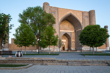 The Bibi-Khanym Mosque is one of the most important monuments of Samarkand, Uzbekistanの写真素材