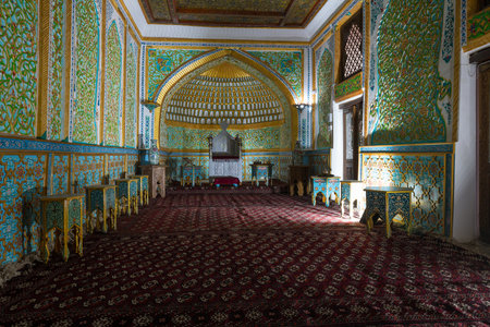 Interior of Konya Ark (Old Fortress), the citadel in the Itchan Kala, the historic old town of Khiva in Uzbekistanの写真素材