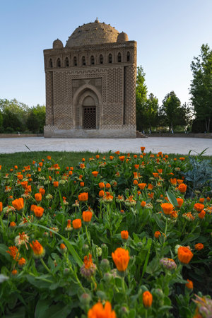 The Samanid Mausoleum in Bukhara, Uzbekistan. The mausoleum is considered one of the iconic examples of early Islamic architectureの写真素材