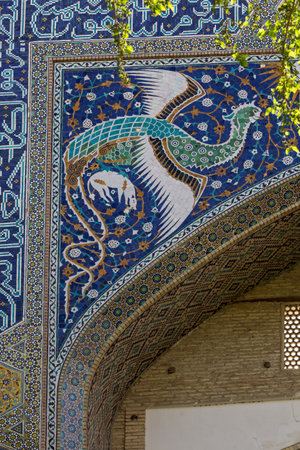 Nadir Divan-Beghi madrasah (part of Lab-i Hauz complex) in Bukhara, Uzbekistanの写真素材