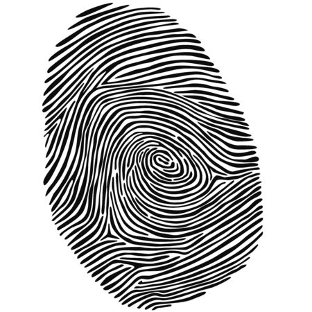 Fingerprint as customizeable vector data in black and whiteのイラスト素材