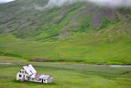 Old house under mountainsのeditorial素材