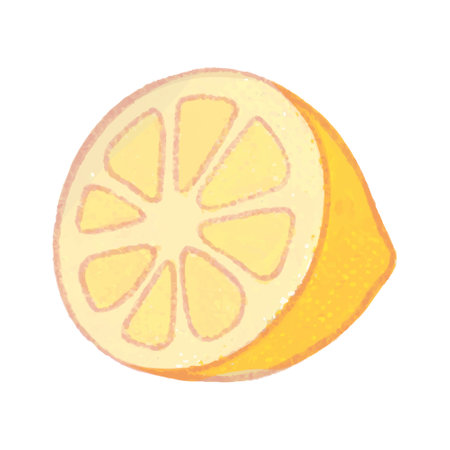 Illustration of a slice of lemon on a white background. Vector illustration.のイラスト素材