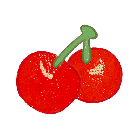 cartoon cherries. Vector illustration on white background. Isolated.のイラスト素材