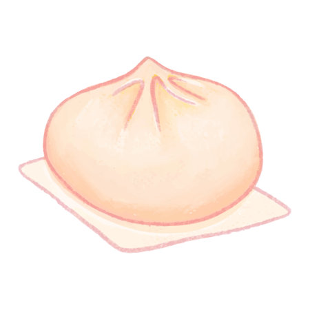 Illustration of a steamed dumpling on a white backgroundのイラスト素材