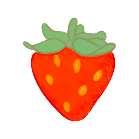 Hand drawn watercolor illustration of a strawberry isolated on white background.のイラスト素材