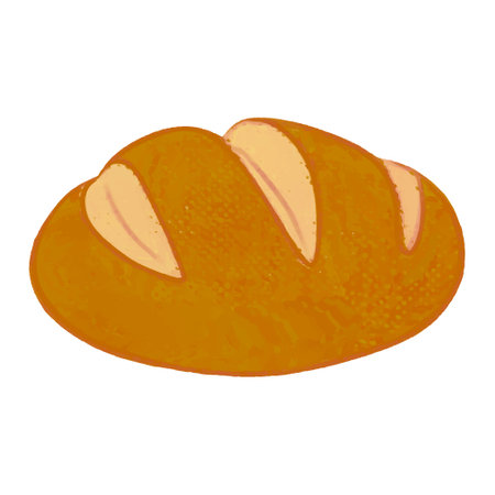 Illustration of a loaf of bread isolated on a white background.のイラスト素材