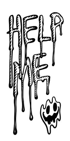Halloween lettering. Hand drawn halloween font. Vector illustration.のイラスト素材