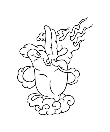 Cartoon illustration of a human heart. 
Buddha handのイラスト素材