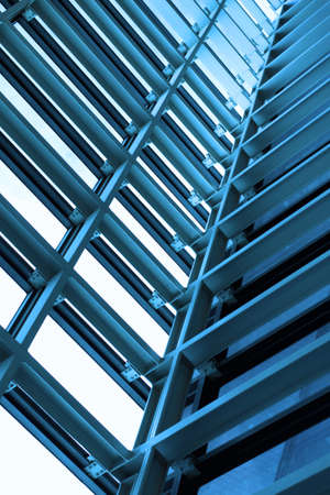 Metal design of an interior in a modern building の写真素材