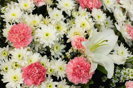wedding bouquet with flower bush, as background and wallpaperの写真素材