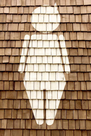 painting of children on the wood wallの写真素材