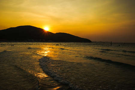 Sunset at the oceanの写真素材