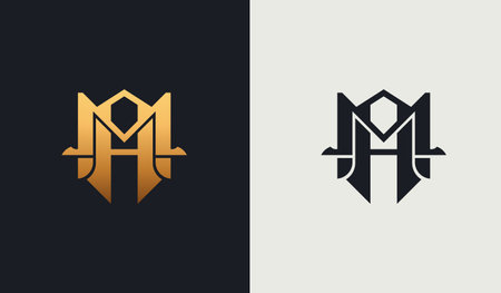 Initial MA AM M A Monogram Logo Template. Initial Based Letter Icon Logoのイラスト素材