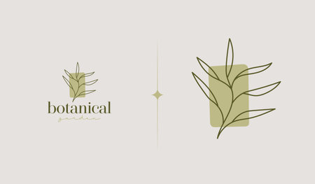 Leaf Flower Tree monoline. Universal creative premium symbol. Vector sign icon logo template. Vector illustrationのイラスト素材