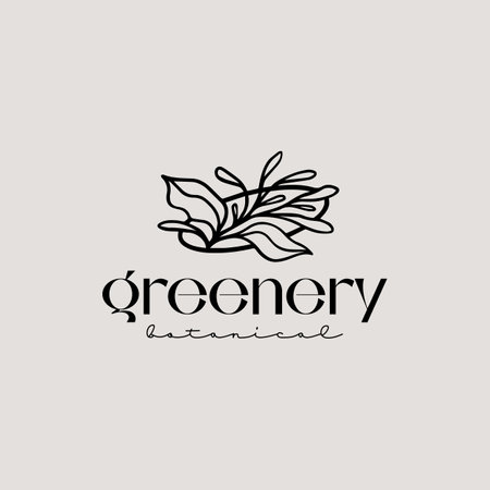 Leaf Flower Plant Logo Template. Universal creative premium symbol. Vector illustration. Creative Minimal design template. Symbol for Corporate Business Identityのイラスト素材