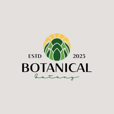 Botanical Leaf Flower Plant Logo Template. Universal creative premium symbol. Vector illustration. Creative Minimal design template. Symbol for Corporate Business Identityのイラスト素材