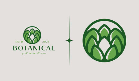 Leaf Flower Plant Logo Template. Universal creative premium symbol. Vector illustration. Creative Minimal design template. Symbol for Corporate Business Identityのイラスト素材