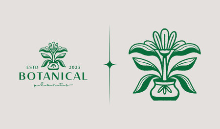 Leaf Flower Plant Logo Template. Universal creative premium symbol. Vector illustration. Creative Minimal design template. Symbol for Corporate Business Identityのイラスト素材