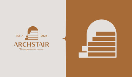 Minimal Linear Doors Staircases Logo Template. Universal creative premium symbol. Vector illustration. Creative Minimal design template. Symbol for Corporate Business Identityのイラスト素材