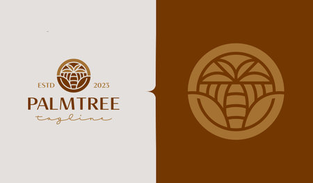 Palm Tree Logo Template. Universal creative premium symbol. Vector illustration. Creative Minimal design template. Symbol for Corporate Business Identityのイラスト素材