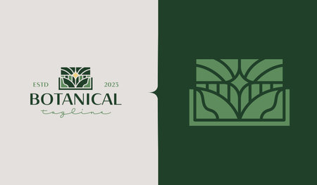 Leaf Flower Plant Logo Template. Universal creative premium symbol. Vector illustration. Creative Minimal design template. Symbol for Corporate Business Identityのイラスト素材
