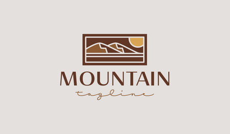 Simple Mountain Logo. Universal creative premium symbol. Vector sign icon logo template. Vector illustrationのイラスト素材