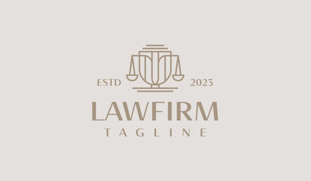 Law Firm Pillar Justice Monoline Logo Template. Universal creative premium symbol. Vector illustration. Creative Minimal design template.のイラスト素材