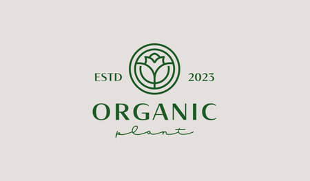 Leaf Flower Plant Logo Template. Universal creative premium symbol. Vector illustration. Creative Minimal design template. Symbol for Corporate Business Identityのイラスト素材