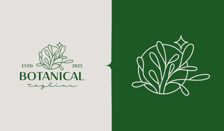 Leaf Flower Plant Logo Template. Universal creative premium symbol. Vector illustration. Creative Minimal design template. Symbol for Corporate Business Identityのイラスト素材