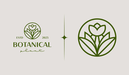 Leaf Flower Tree monoline. Universal creative premium symbol. Vector sign icon logo template. Vector illustrationのイラスト素材