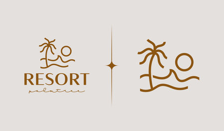 Palm Tree Summer Tropical. Universal creative premium symbol. Vector sign icon logo template. Vector illustrationのイラスト素材