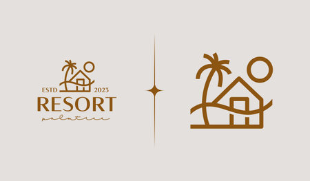 Palm Tree Summer Tropical. Universal creative premium symbol. Vector sign icon logo template. Vector illustrationのイラスト素材
