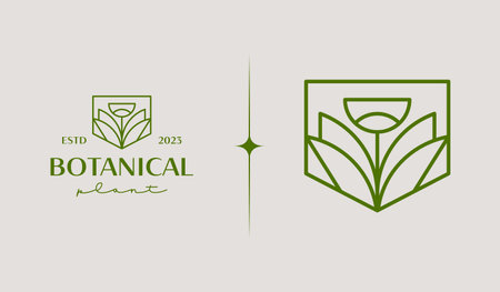 Leaf Flower Tree monoline. Universal creative premium symbol. Vector sign icon logo template. Vector illustrationのイラスト素材
