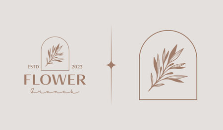 Leaf Flower Tree monoline. Universal creative premium symbol. Vector sign icon logo template. Vector illustrationのイラスト素材