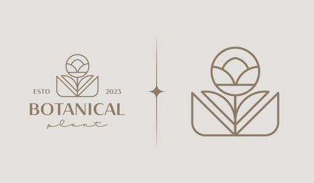 Leaf Flower Tree monoline. Universal creative premium symbol. Vector sign icon logo template. Vector illustrationのイラスト素材