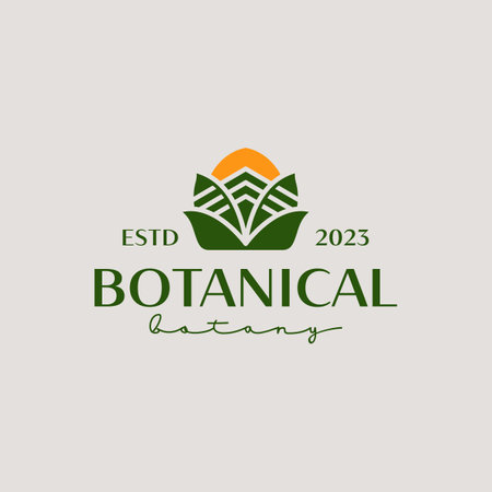 Botanical Leaf Flower Plant Logo Template. Universal creative premium symbol. Vector illustration. Creative Minimal design template. Symbol for Corporate Business Identityのイラスト素材