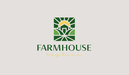 Farm House Logo Template. Universal creative premium symbol. Vector illustration. Creative Minimal design template. Symbol for Corporate Business Identityのイラスト素材