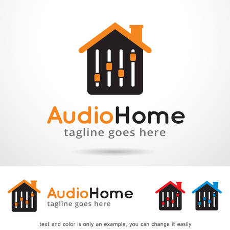 Audio Home Logo Template Design Vectorのイラスト素材