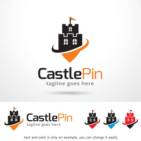Castle Pin Template Design Vectorのイラスト素材