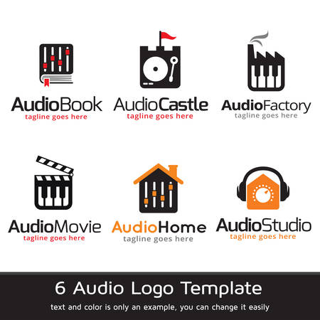 Audio Logo Template Design Vectorのイラスト素材